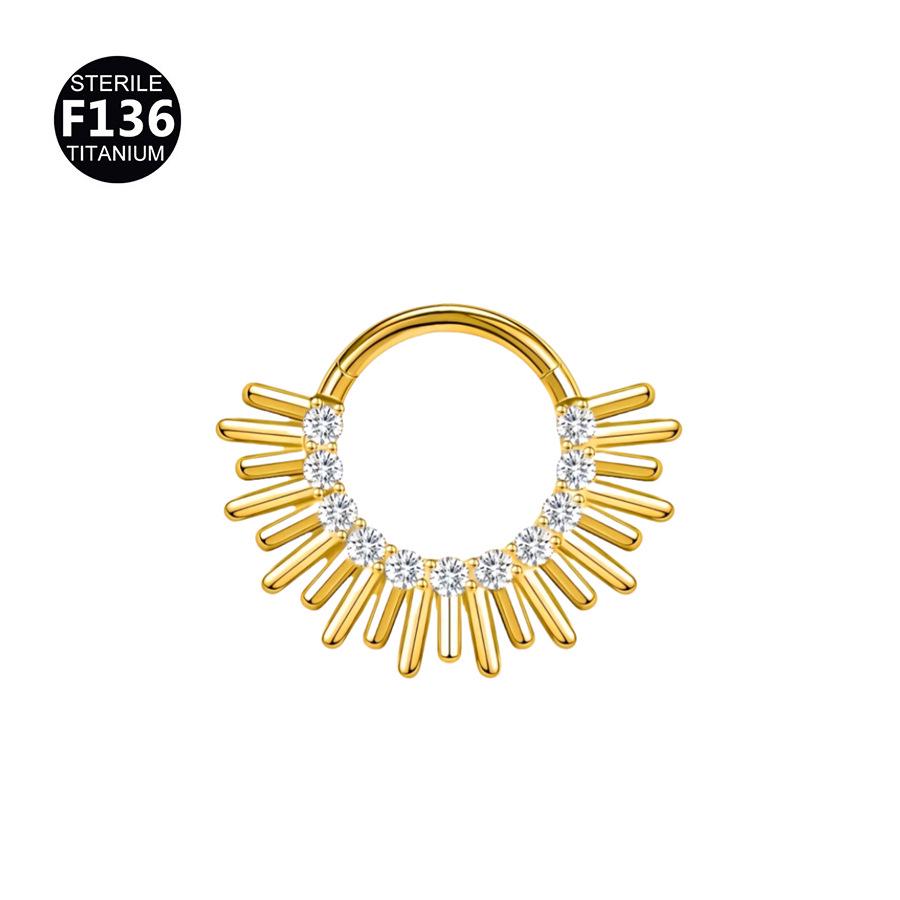 Anello in Lega di Titanio G23 2024 con Frange Intagliate per Naso e Orecchio - Gioiello Piercing Raffinato