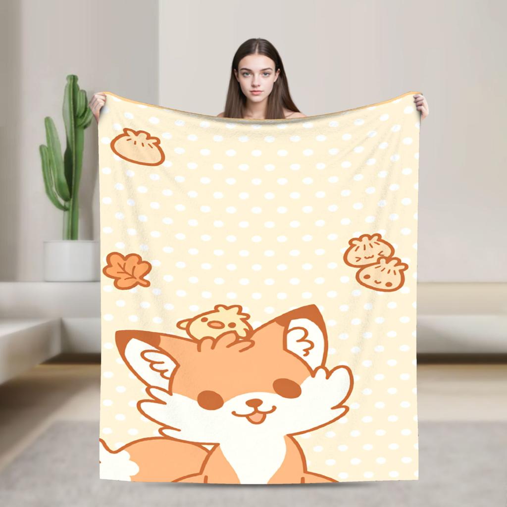Süße Fuchs Flanelldecke Kinder Erwachsene Warm Weich Bettwäsche Decken Winter Wohnzimmer Tagesdecke Sofa Bettbezug