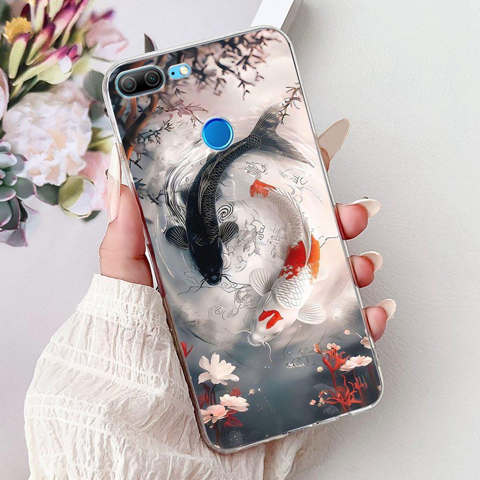 Clear For Honor 9 Lite Case Cute Cat Fashion Flowers Funny Painted Back Cover For Honor 9Lite Phone Case LLD-L21 LLD-L31 LLD-L11