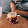 Double Wall Glass Floral Mug 250ml/350ml Clear Aesthetic Drink Cup with Insulated Handle Real Flower Decoration Double Layered Heat Preserving