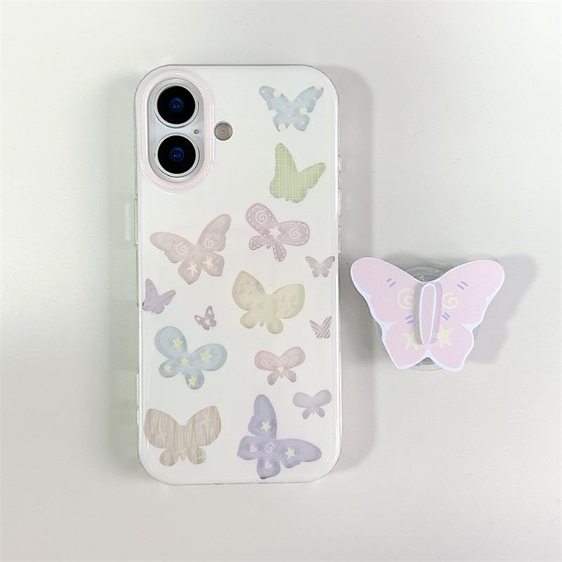 

Colorful Butterfly Stand Case for iPhone 17/16 Pro Max/15/14 - Summer Edition iPhone 17 Pro