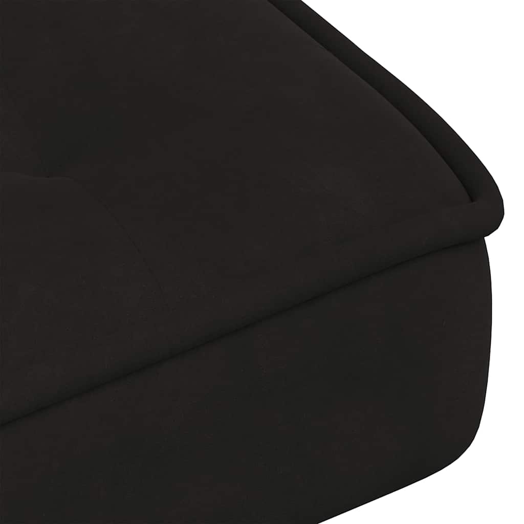 Black Velvet Relaxation Armchair with Footstool