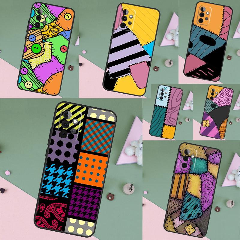 Patchwork Style Case For Samsung Galaxy A55 A15 A35 A56 A06 A16 A26 A36 A32 A52 A13 A33 A53 A14 A34 A54 A17