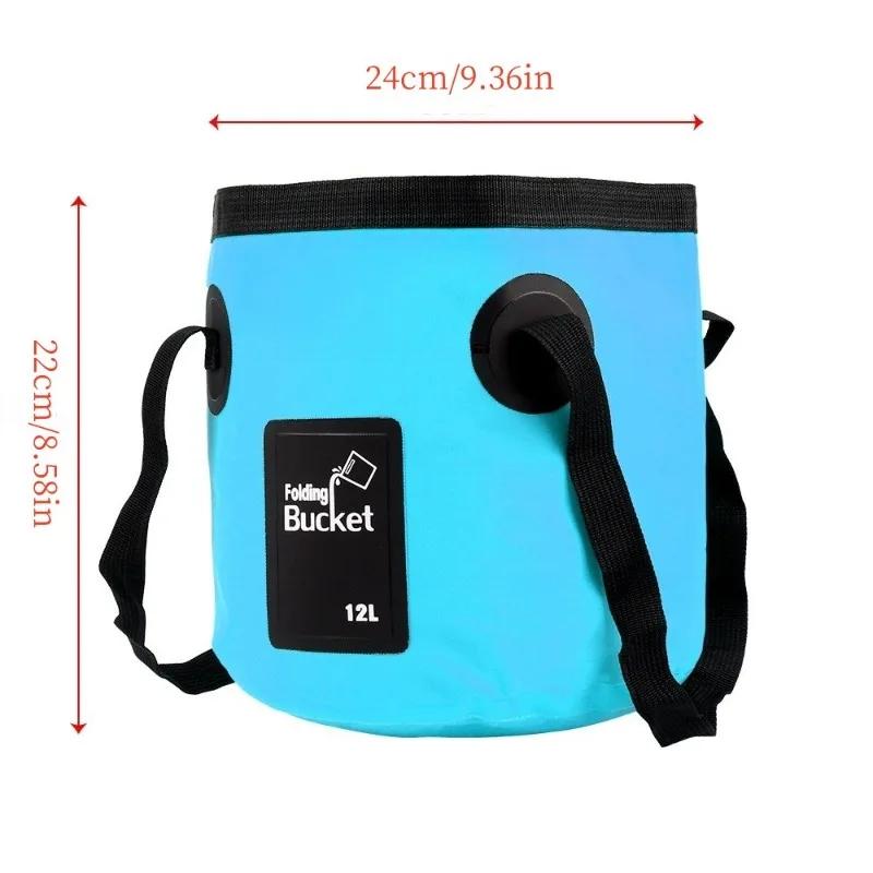 

1Pc Multipurpose 12L Bowl Sink Washing Bag Car Wash Bucket Portable Outdoor Travel Foldable Water Bucket Multifunction 12L 24 by 25