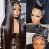 Synthetic Lace Front Wig Long Straight Hair Middle Part African Style Heat Resistant Fiber Women