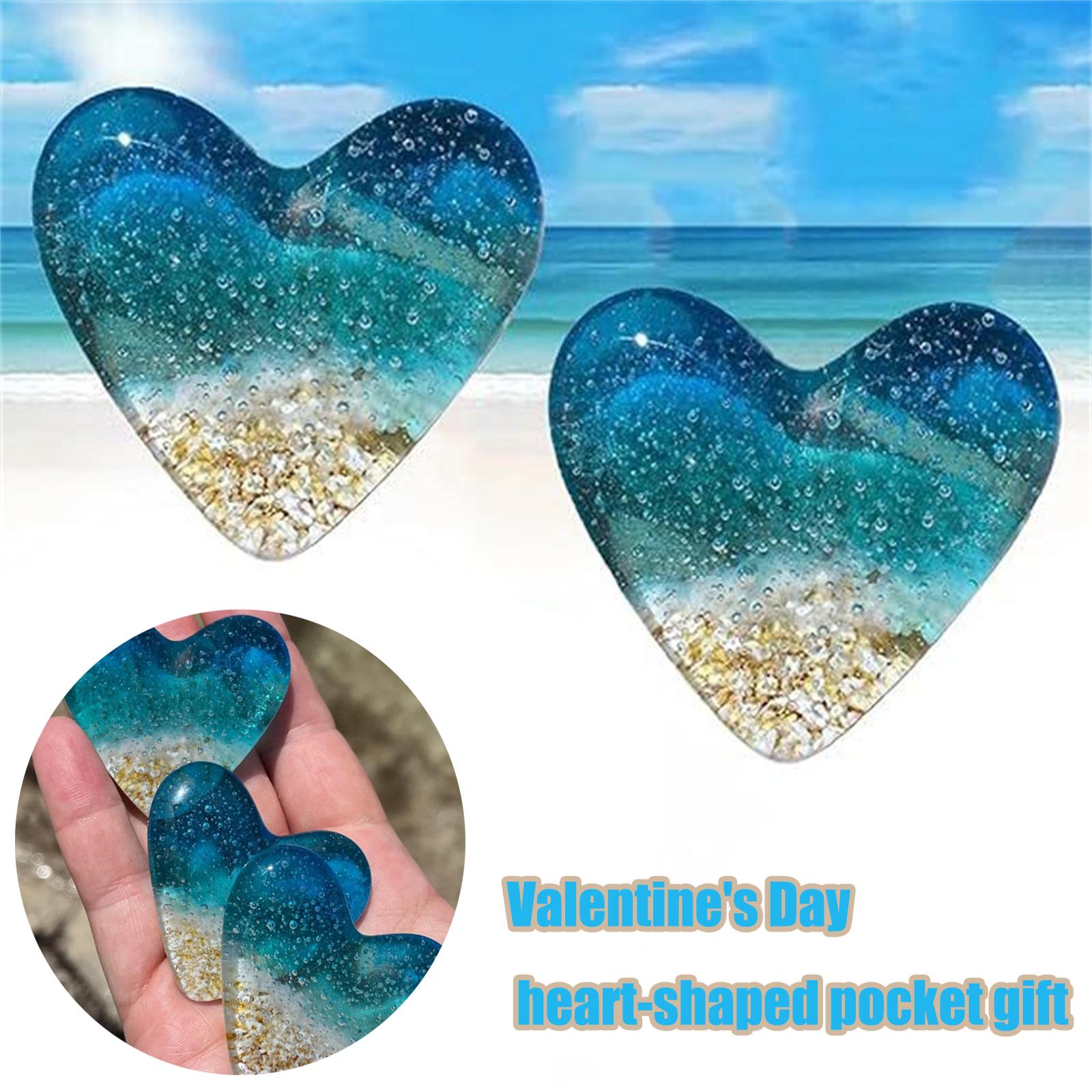 Beach Heart, Glass Beach Heart, Handmade Beach Glass Heart Ornament One Size
