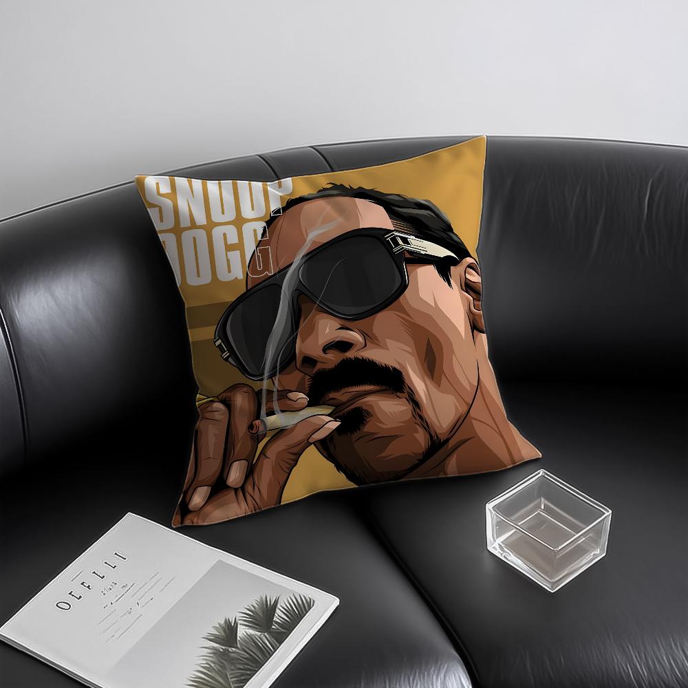 Saint Jesus S-Snoop D-Dogg Music Pillow Case Anti-Dustmite Pillowcase Invisible Zipper Silky Short Plush Sofa Cushion Cover