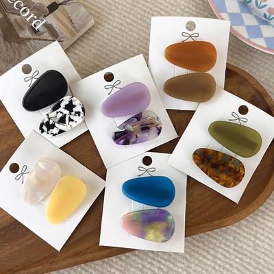 2 Stück/Set Acetat Tropfen Kleine Haarspangen Haarnadeln Frauen Mädchen Mode Acryl Haarspangen Einfache Haarspangen Haarschmuck