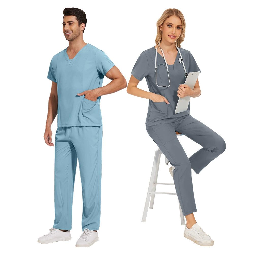 Herren Einfarbig Schnelltrocknend Dünn Lässig und Bequem Kurzärmelige Hose Waschen Kleidung Anzug Arbeitsuniform Mattierter Anzug