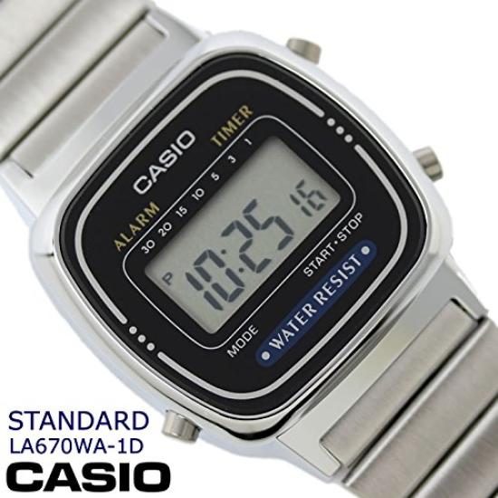 Casio Standard Digital Watch Women's LA670WA-1D Silver/Black [Used]