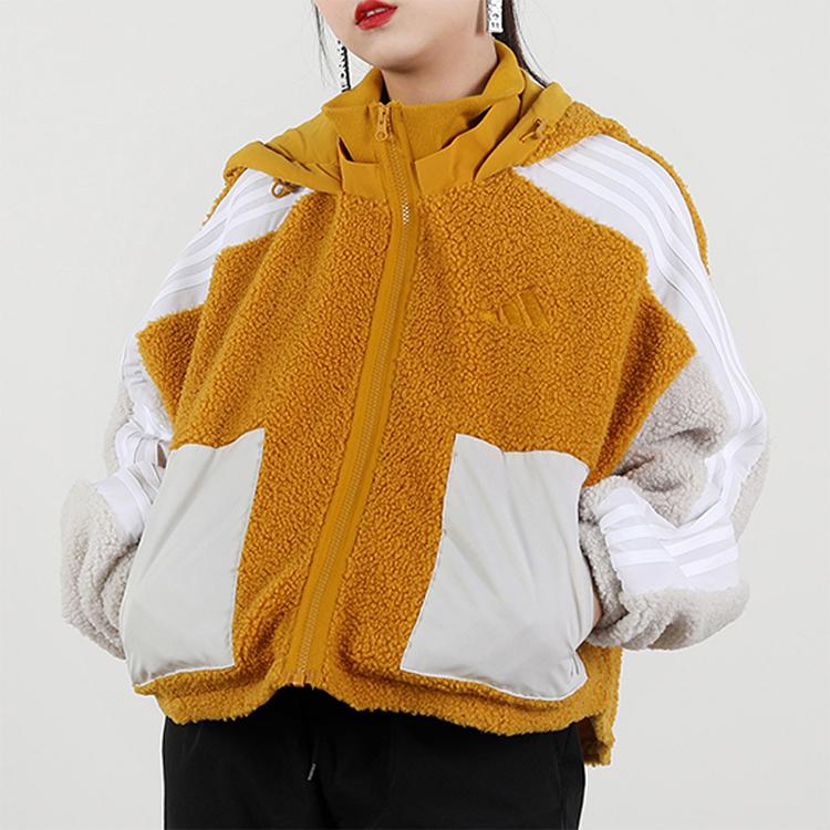 adidas Urban Boa Color Block Lässige Sportliche Kapuzenjacke Damenjacken Gold GM1425