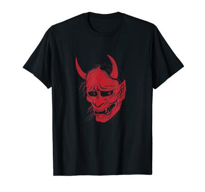 Japanese Hannya Noh Demon or Oni Skull Aesthetic Tattoo Mask T-Shirt