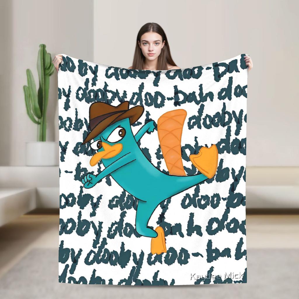 Perry the Platypus Warm Blankets Boy Girl Plush Throw Blanket Fashion Home Decor Flannel Bedspread Sofa Bed Cover