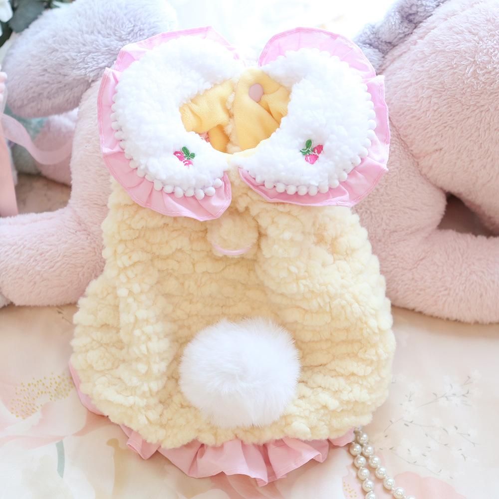 

Autumn and Winter New Small Pet Clothes Pumpkin Puffs Double-layer Cotton-padded Clothes Can Lead Cats Supplies XS