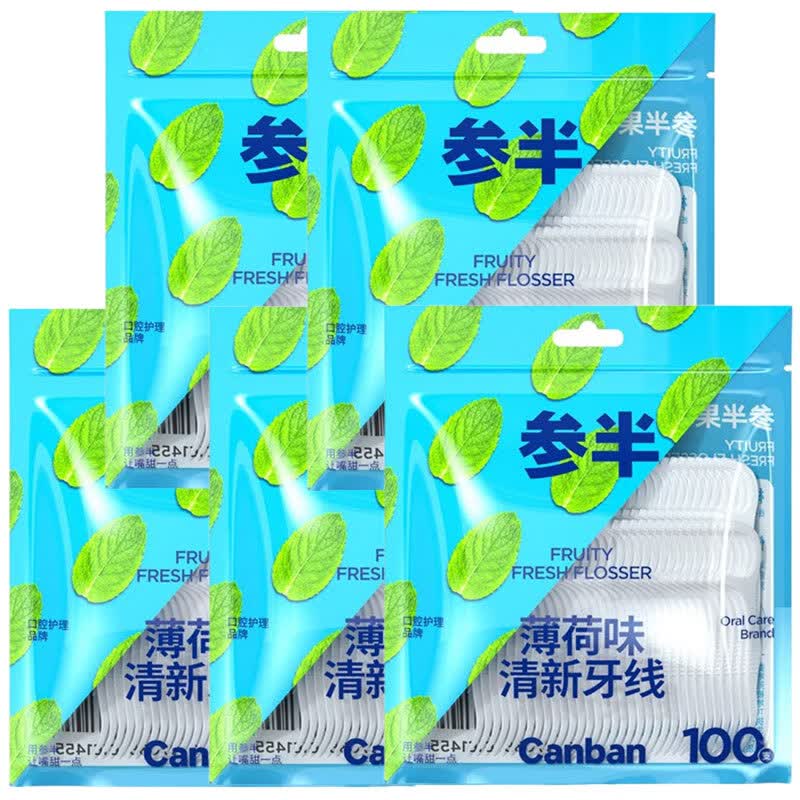 Semi-Fruit Flavored Dental Floss Picks - Mint
