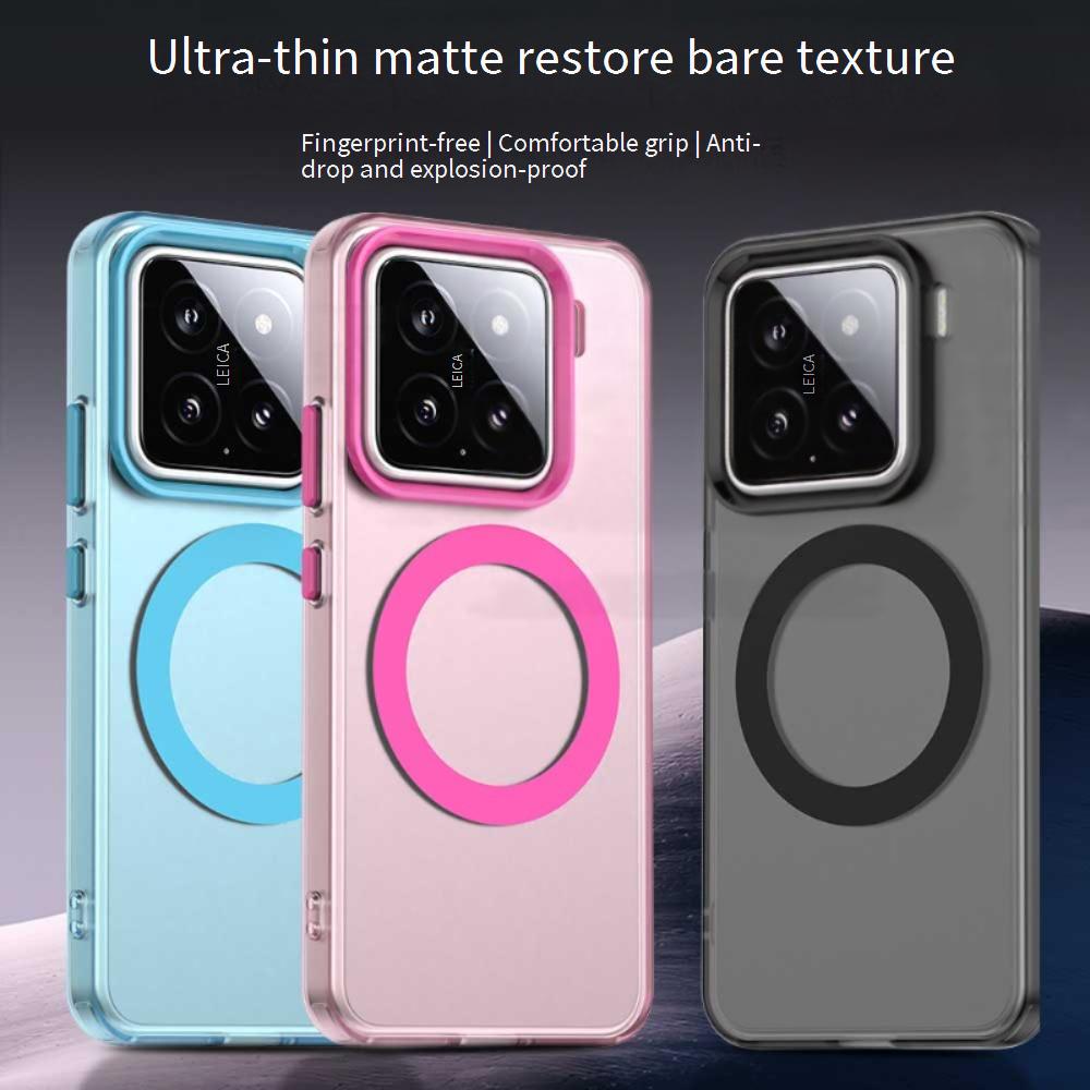 Magsafe Matte Phone Case For Xiaomi MI 15 15 Pro 14 14 Pro Protective Case Magnetic Wireless Charging Shockproof Back Cover