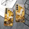 tall and sturdy horse For Samsung Galaxy S26 S20 FE S21 S22 S23 Plus S24 Ultra S25Ultra S21+  S22Plus Golden glass phone case