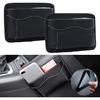 BetterJonny 2 Pcs Car Side Pocket Organizer, PU Leather Car Seat Side Storage Pocket Multifunctional Auto Console Side Storage Bag for Car Interior