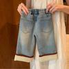 Girls' Velvet Thickened Jeans New Korean Children's Baby Girls' Fashionable Versatile Children's Pants  Autumn and Winter