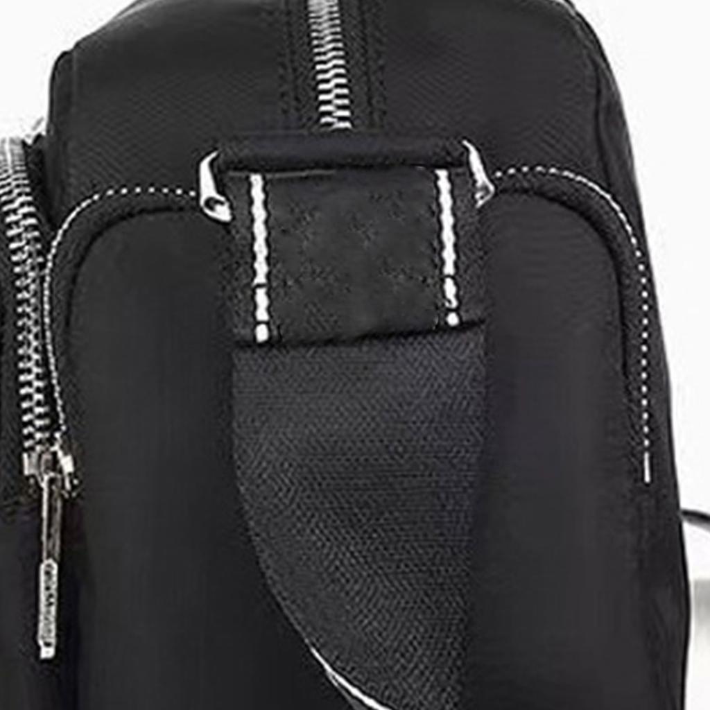 Nylon Fashionable Messenger Bag Women Casual Letter Print Adjustable Strap Shoulder Bag for Party Black Free Size