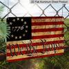 2D Flat 1pc American Flag Metal Sign, We The People 1776 Vintage Style, Ready To Hang Wall Art for Home, Office, and Patriotic Decor Aluminium