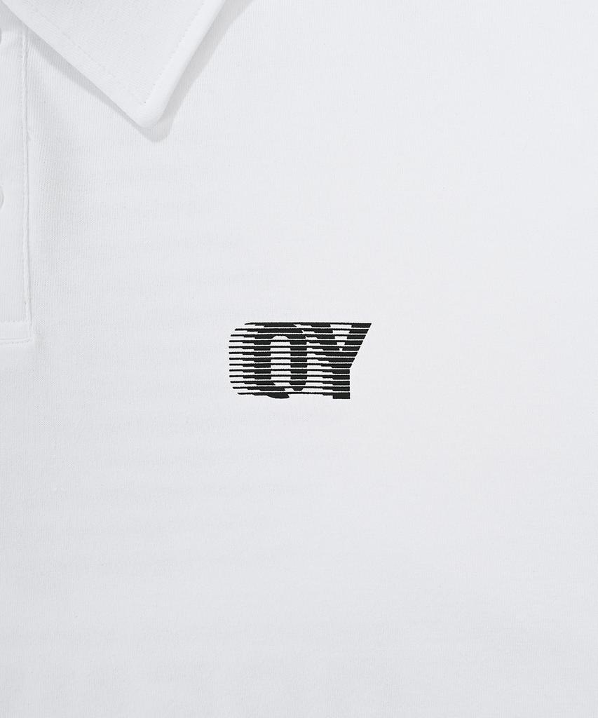 OHY Sporty Logo Collar Long Sleeve - White
