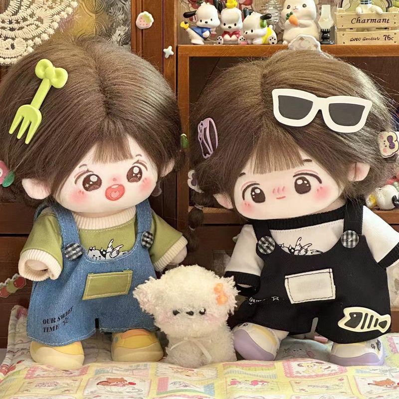 20cm Puppenoutfit: Niedlicher Denim-Overall mit T-Shirt-Set