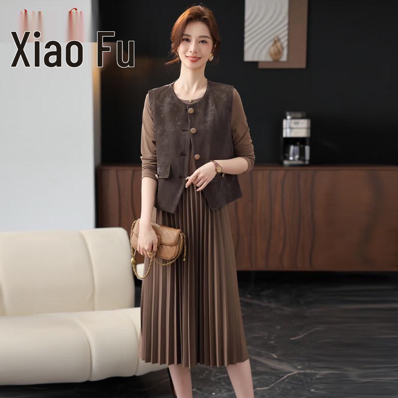 Elegant H-Line Pleated Midi Skirt 4XL