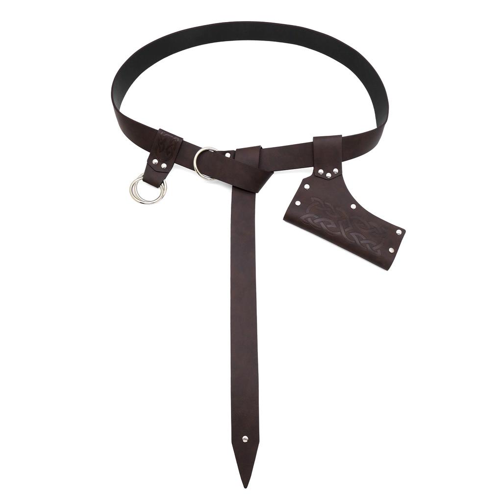 Renaissances Vikinges Costume Accessory Medieval Pirate Leather Belt Swords Frogs Halloween Renaissances Cosplay Costume