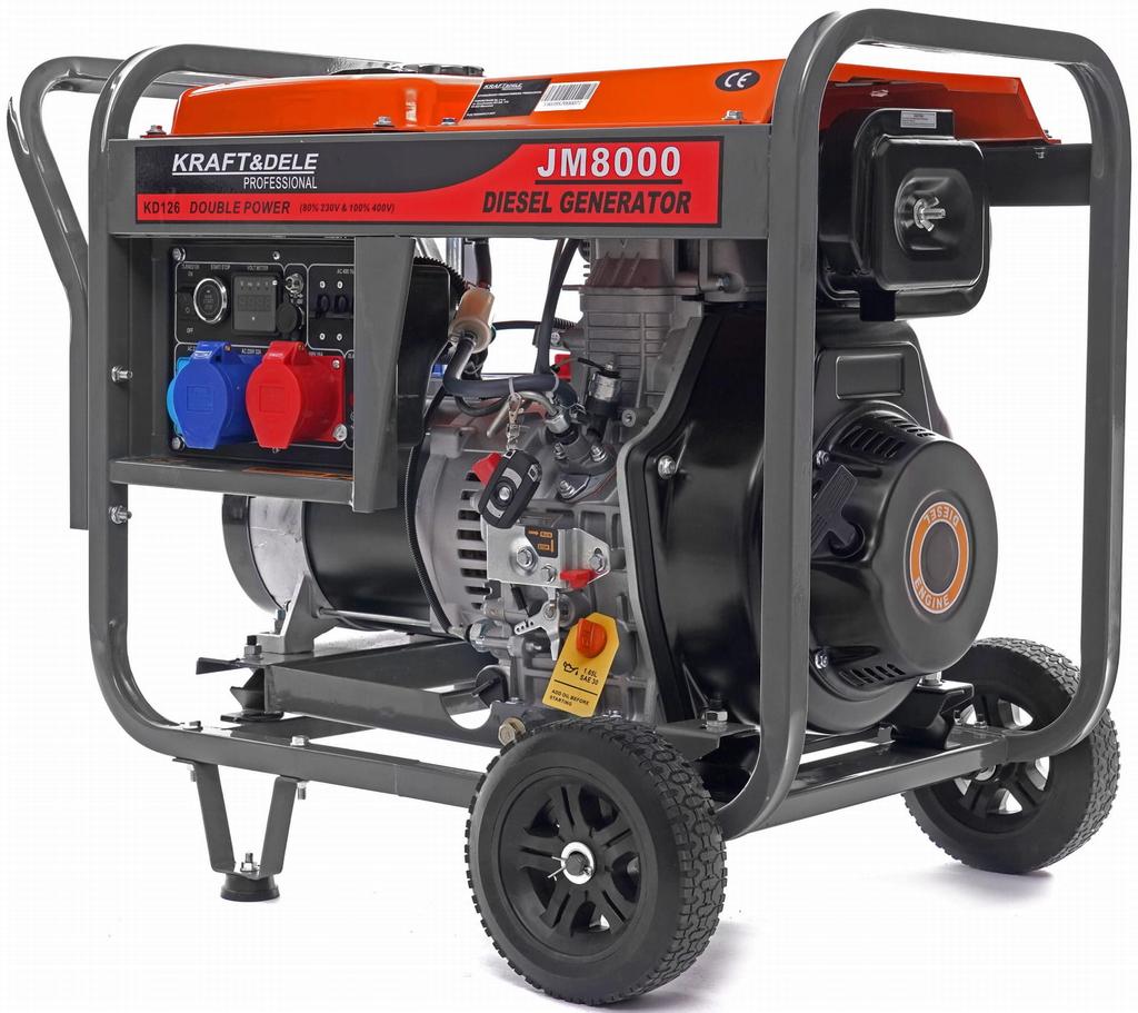 8 kW tre-fas dieselgenerator | Kraft&Dele