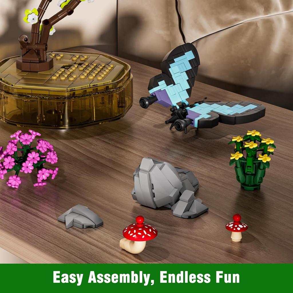 MOULD KING 10103 Insect Collections Butterfly Building Sets with Flower Building Blocks Christmas Decoration Gift
