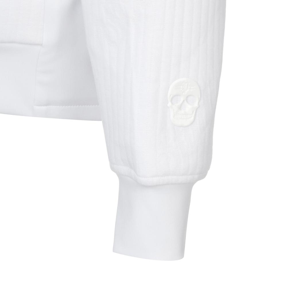 Persiancat Golf Logo Jacquard Jersey Zip-Up Hoodie White