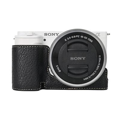 Camera Half Case for Sony A6700 A6400 A6300 A6100 A6000 ZVE10 ZVE10II ZVE10M2 A7R5 A7CII A7C2 Bottom Opening Cover PU Leather