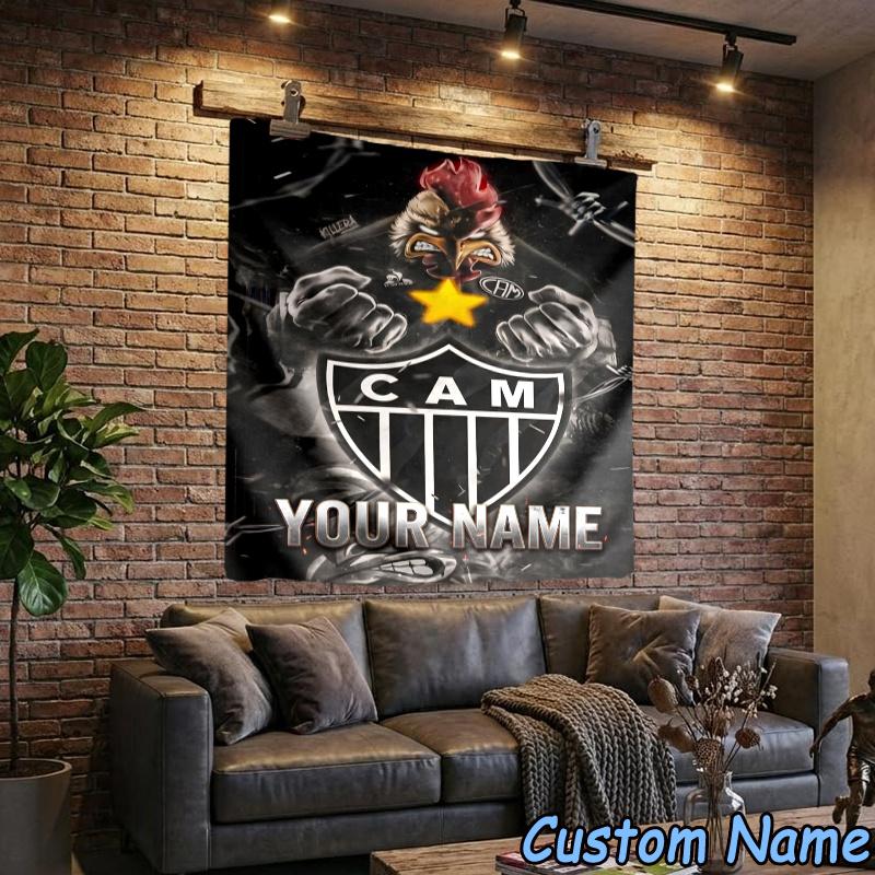 Custom Name Atletico Mineiro Hanging Tapestry Background Tapestry for Bedroom Living Room Dorm,Home Party Wall Decoration,Fan Gifts