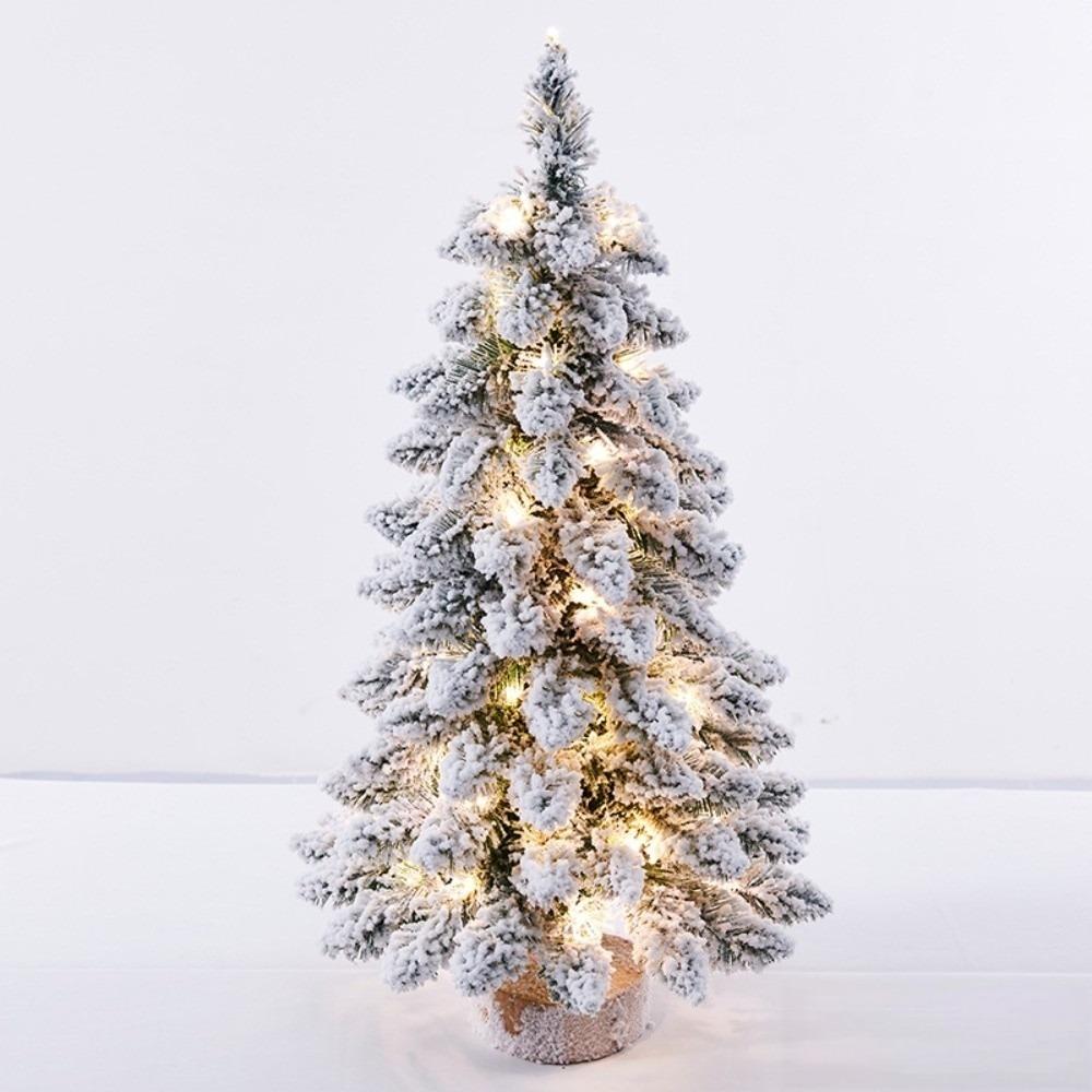 With Lights Artificial Christmas Tree PVC Material Flocking Christmas Tree Holiday Decor