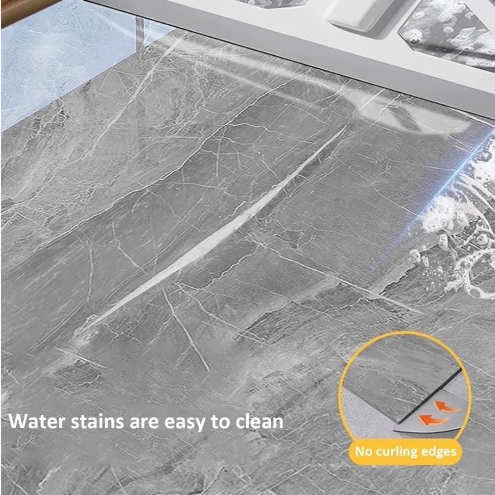 Imitation Marble Floor Tiles Waterproof Non-Slip Self-Adhesive Wallpaper Wear-Resistant Peel and Stick Decorative Floor Stickers