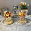 Hot-selling transparent glass cover rose flower lamp eternal flower ornament creative birthday gift graduation season sunflower