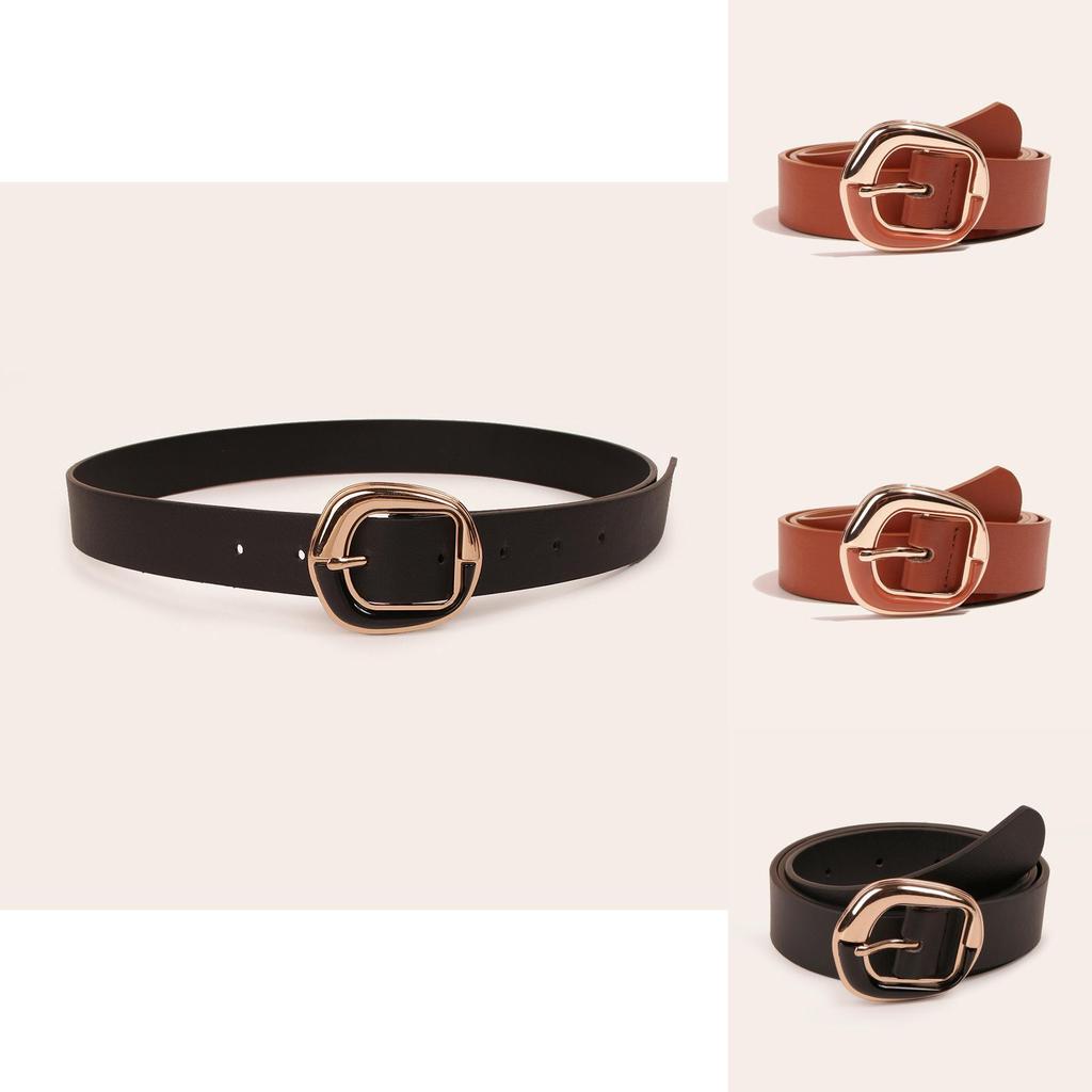 Black And Brown Faux Leather Belt With Classic Pin Closure For Trendy Outfits