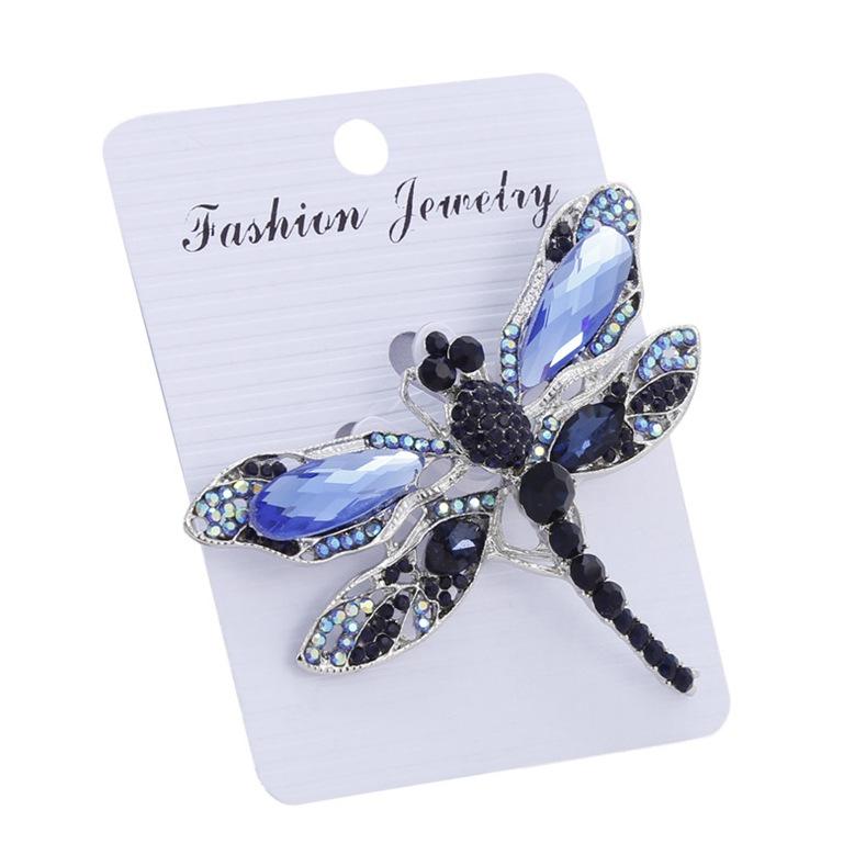 Women Vintage Corsage Brooch Pins Retro Big Dragonfly Animal Brooch Scarf Buckle