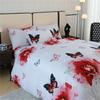Ensemble de Housse de Couette Chic 3 Pièces Imprimé Papillons - Literie Douce, Respirante et Confortable pour Toutes Saisons - Comprend 1 Housse de Couette
