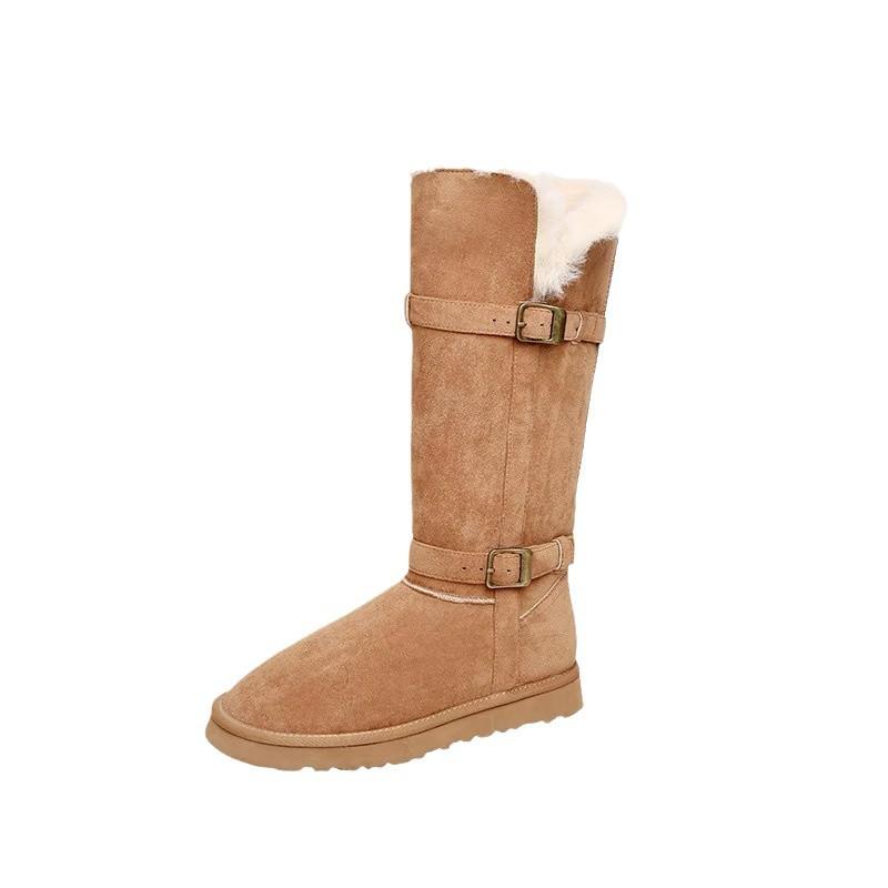 Two Wear Snow Boots Women's 2025 New Winter Fur Integrated Thick-soled Piled Thickened Boots Warm Snow Cotton