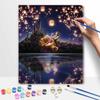 Disney DIY Oil Painting Art Painting Kit Tangled Lantern Night Home Wall Decor Handmade Gift for Lovers Romantic Scene Crafts