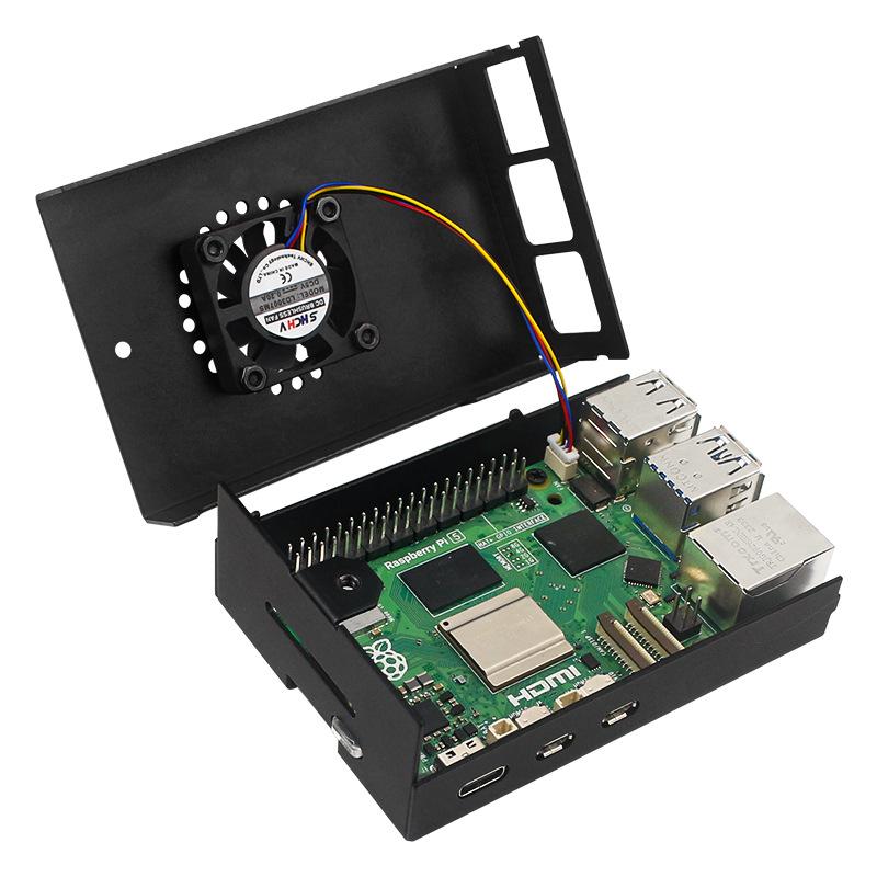 Custodia in Metallo per Raspberry Pi 5 con Ventola PWM e Dissipatore in Alluminio