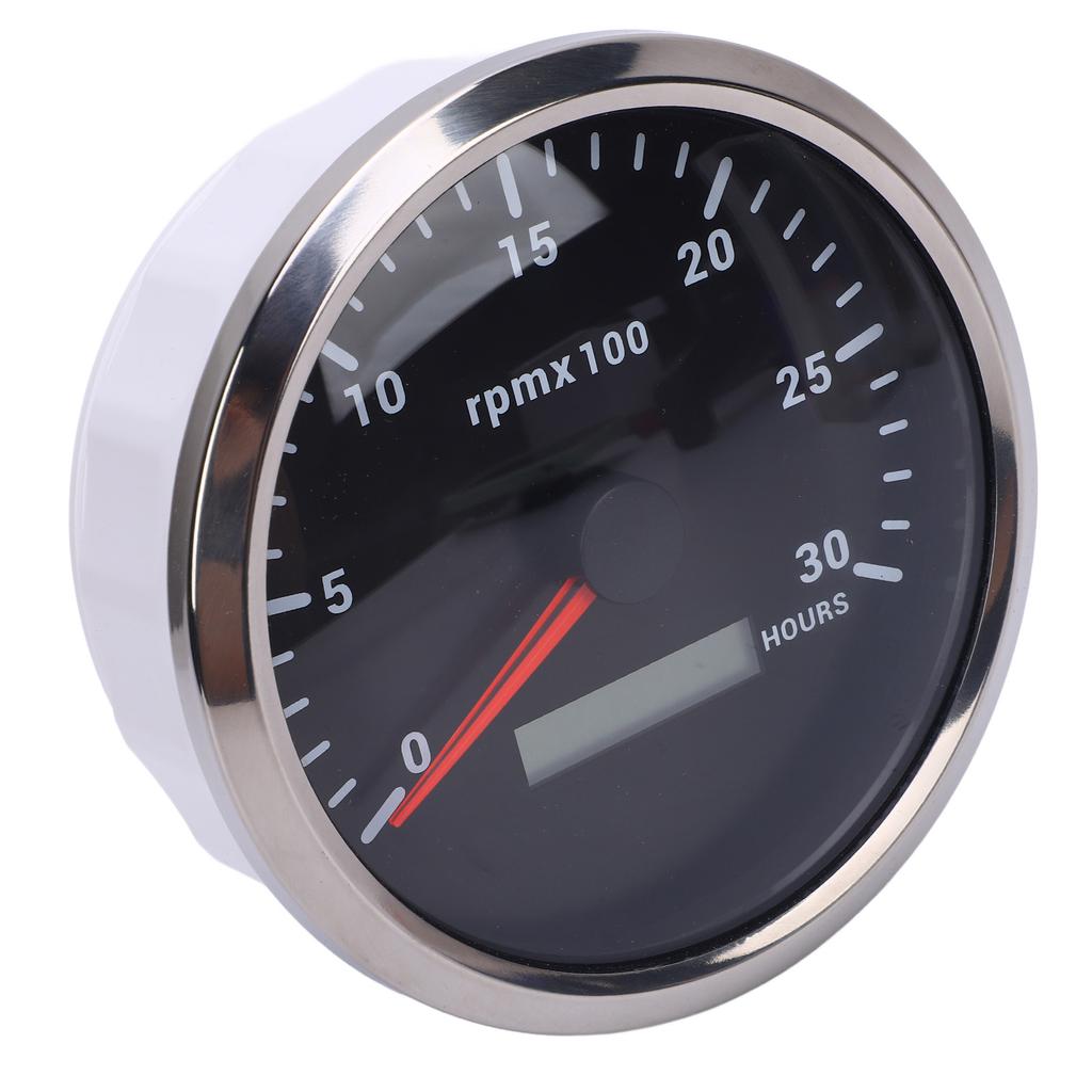 110mm 4 3 8in Tachometer 7 Color Backlight DC 9 32V 3000RPM Gauge with Hour Meter for Car Yacht RV Boat Truck Black