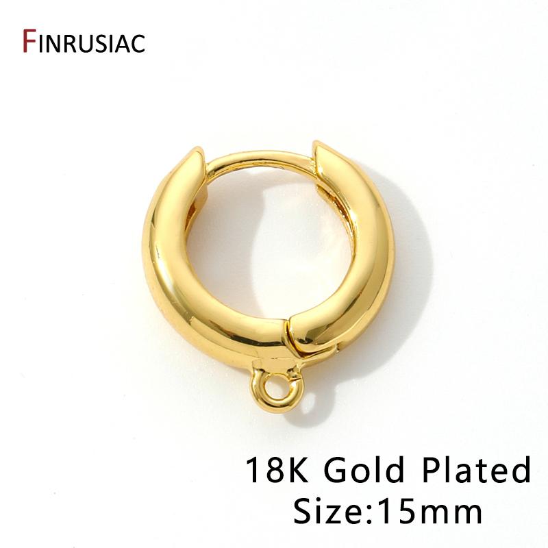 

18K Gold Plated Brass Round Shvenzy Earring Clasps Findings,Earwire Fasteners, DIY Handmade Earrings Making Supplies Materials 1 pair
