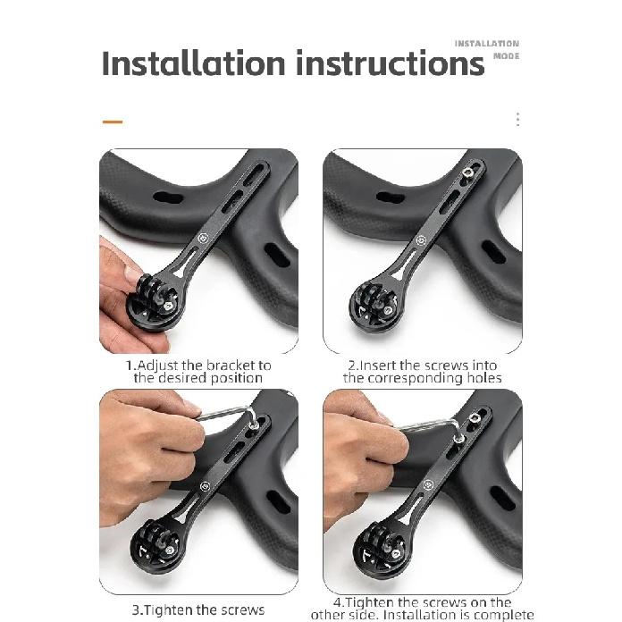 ROCKBROS Bicycle Computer Holder Aluminum Alloy Bike Stopwatch Speedometer Mount Stand For Garmin Wahoo Bryton GoPro Light Stand