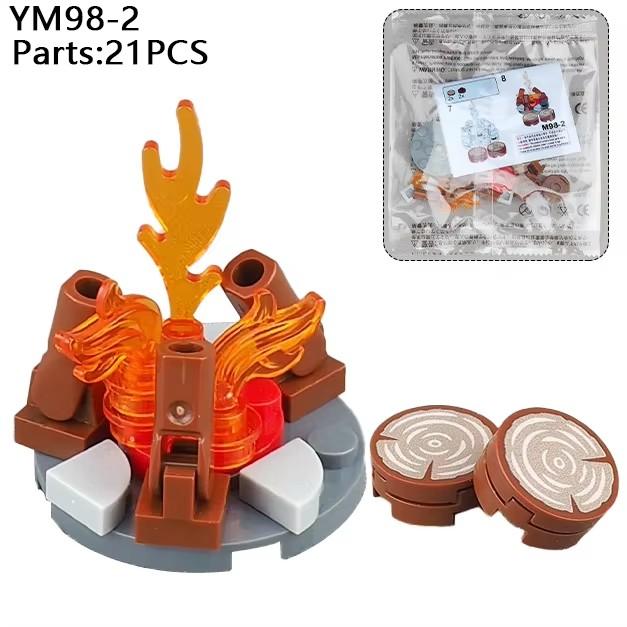 MOC Medieval Furniture Building Blocks Cannon Sheepskin Leather Rack Spinning Wheel Map Desk Loom Bricks Toys Kids Gift