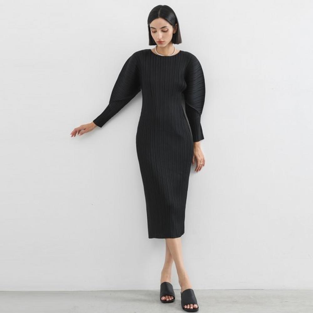

Arc Pleats Mood Long Dress FREE/ORANGE