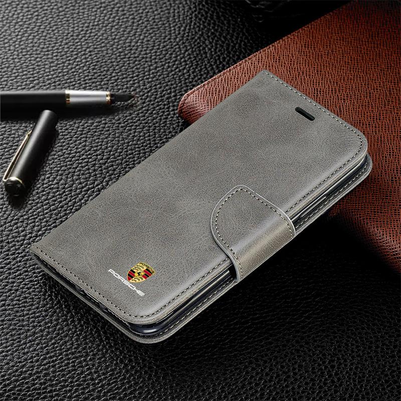 For Porsche PU Leather Flip Wallet Case Protect Cover Car Phone Case for iPhone 13 14 11 12 Pro Max Mini 8 XR XS 16 Plus 15 Pro
