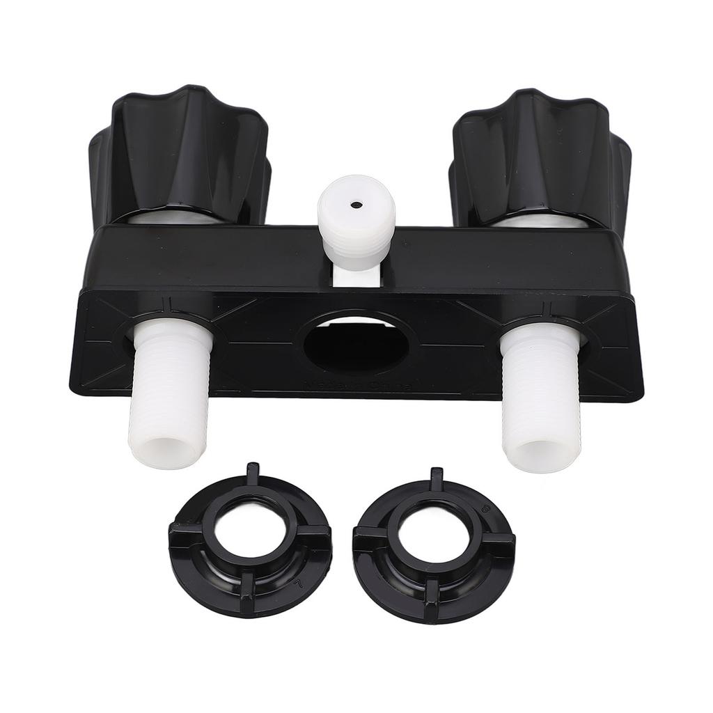 RV Shower Faucet Valve Diverter Shower Mixing Valve Control with 2 Knobs Wheel For RV Motor Home Black